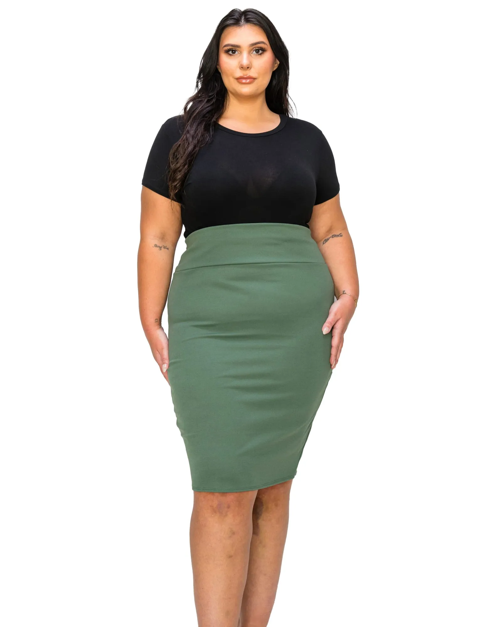 Molly Pencil Skirt | Dk Sage