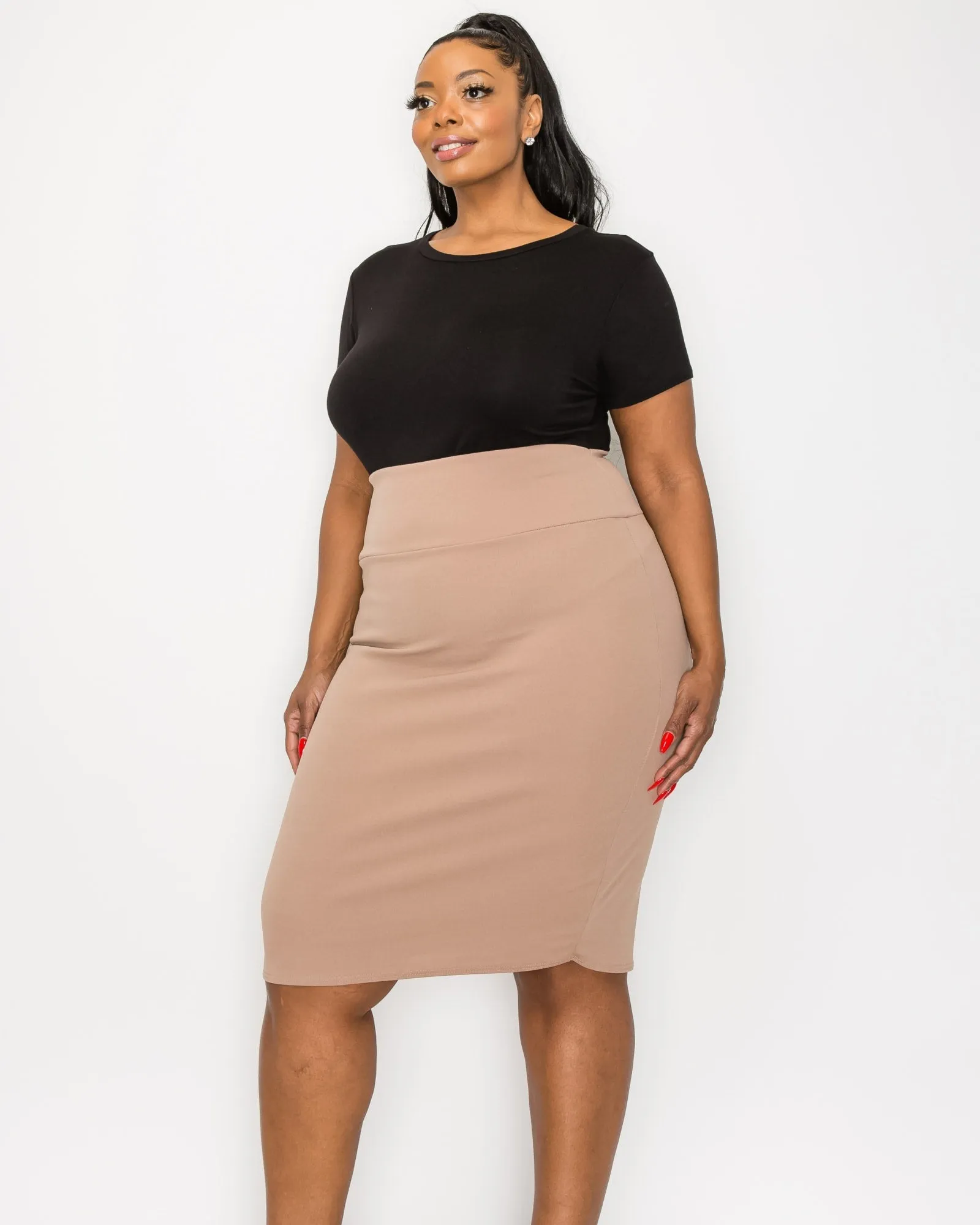 Molly Pencil Skirt | Mocha
