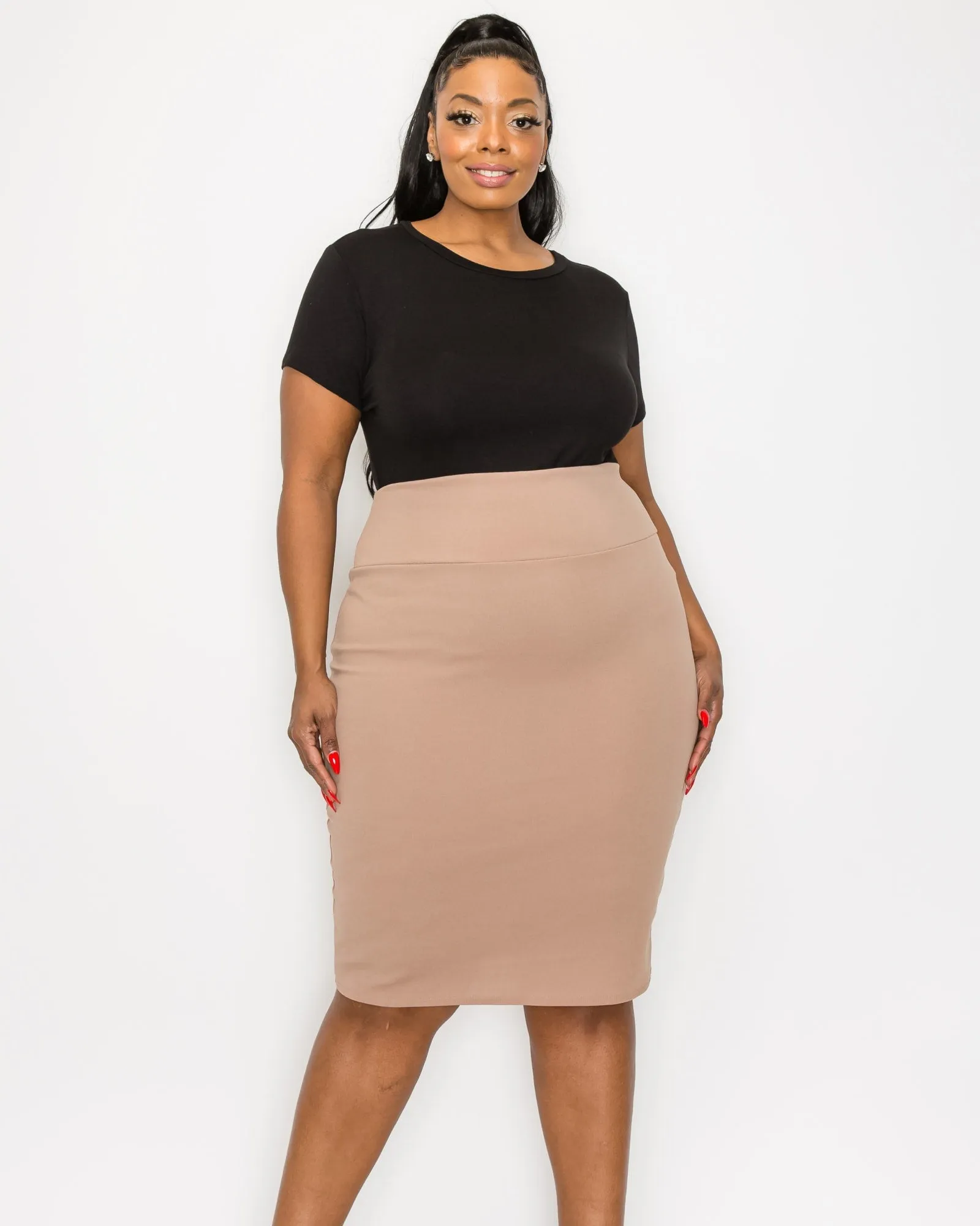 Molly Pencil Skirt | Mocha