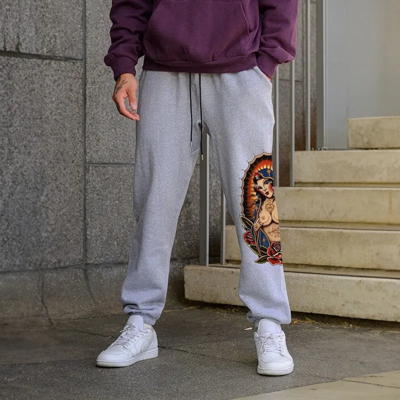 Naked Nun with Tattoo Roses GRAPHIC PRINT JOGGERS