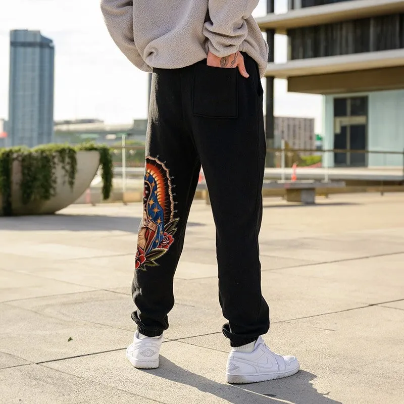 Naked Nun with Tattoo Roses GRAPHIC PRINT JOGGERS