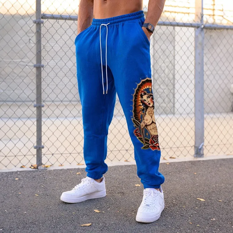 Naked Nun with Tattoo Roses GRAPHIC PRINT JOGGERS