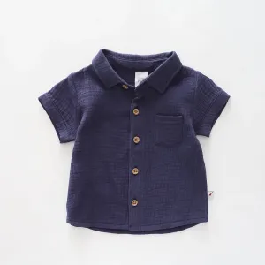 Navy Cheesecloth Shirt