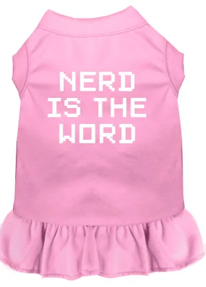 Nerd Is The Word Screen Print Dress Light Pink Xl