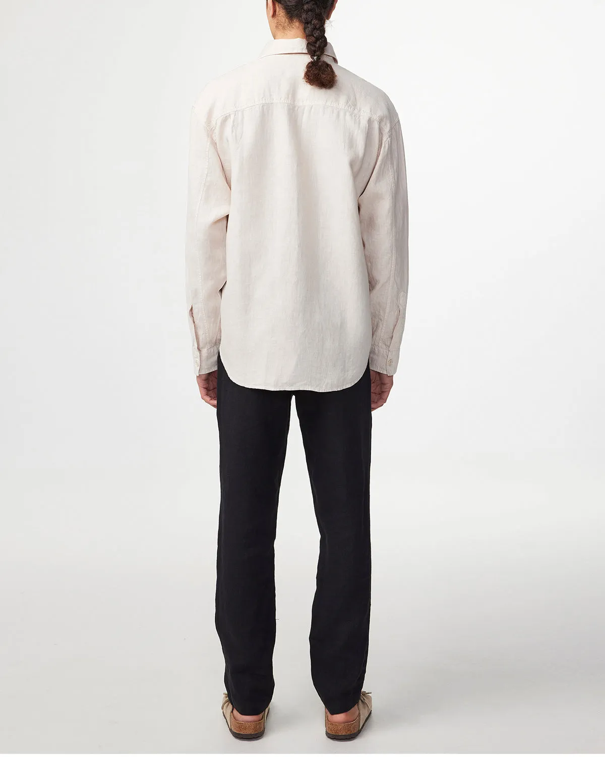 NN07 Adwin 5706 Linen LS Shirt in Oat