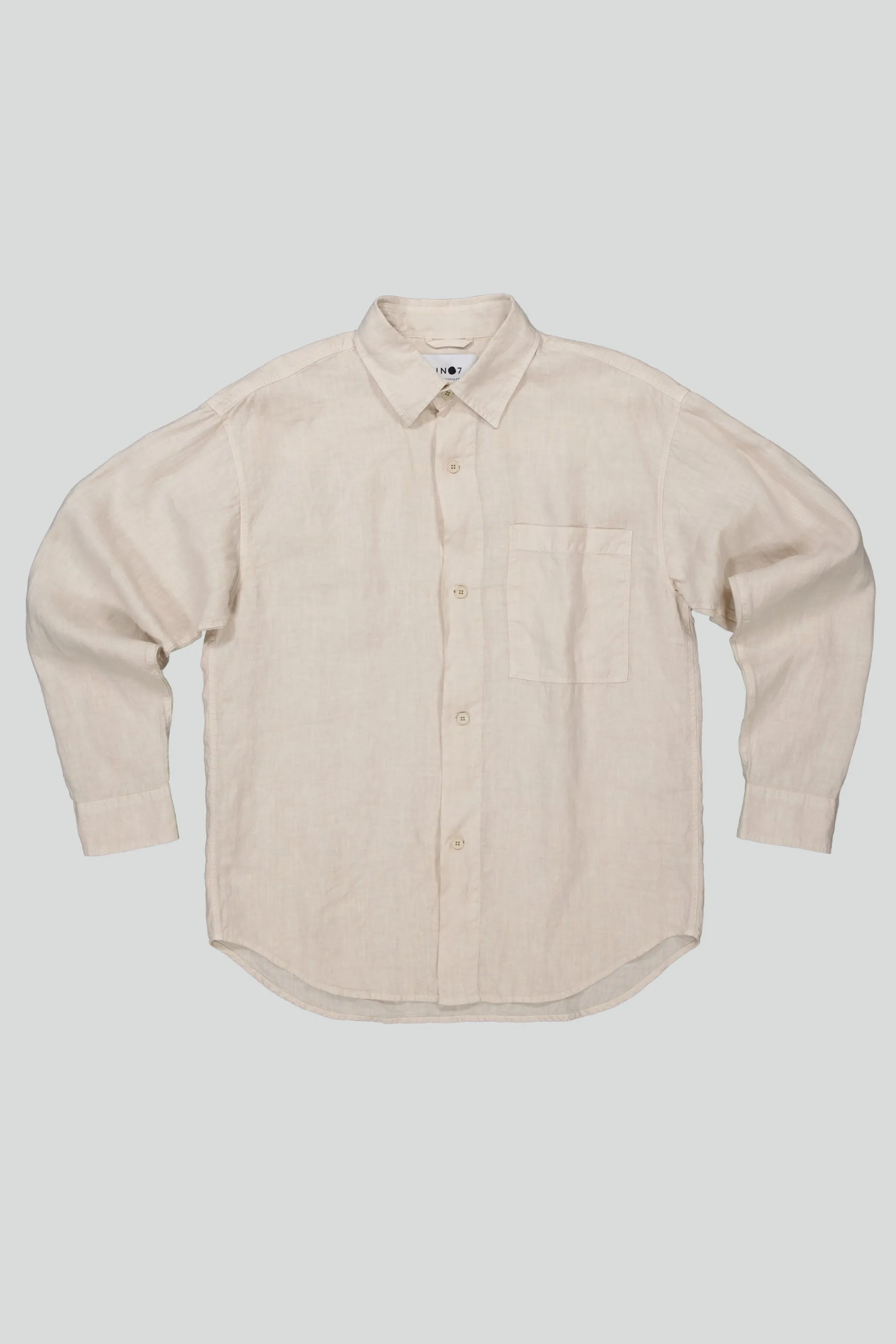 NN07 Adwin 5706 Linen LS Shirt in Oat