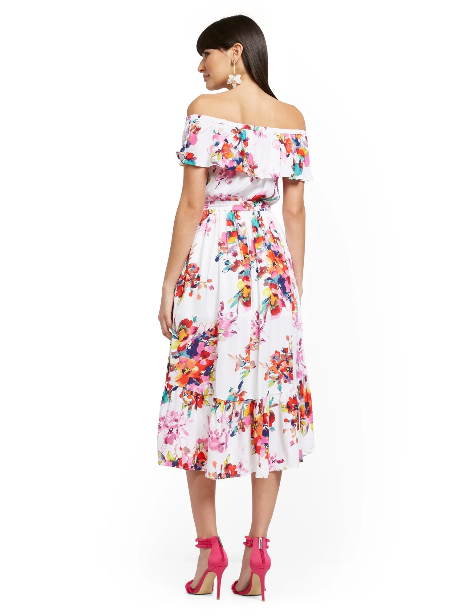 Off-The-Shoulder Hi-Lo Maxi Dress