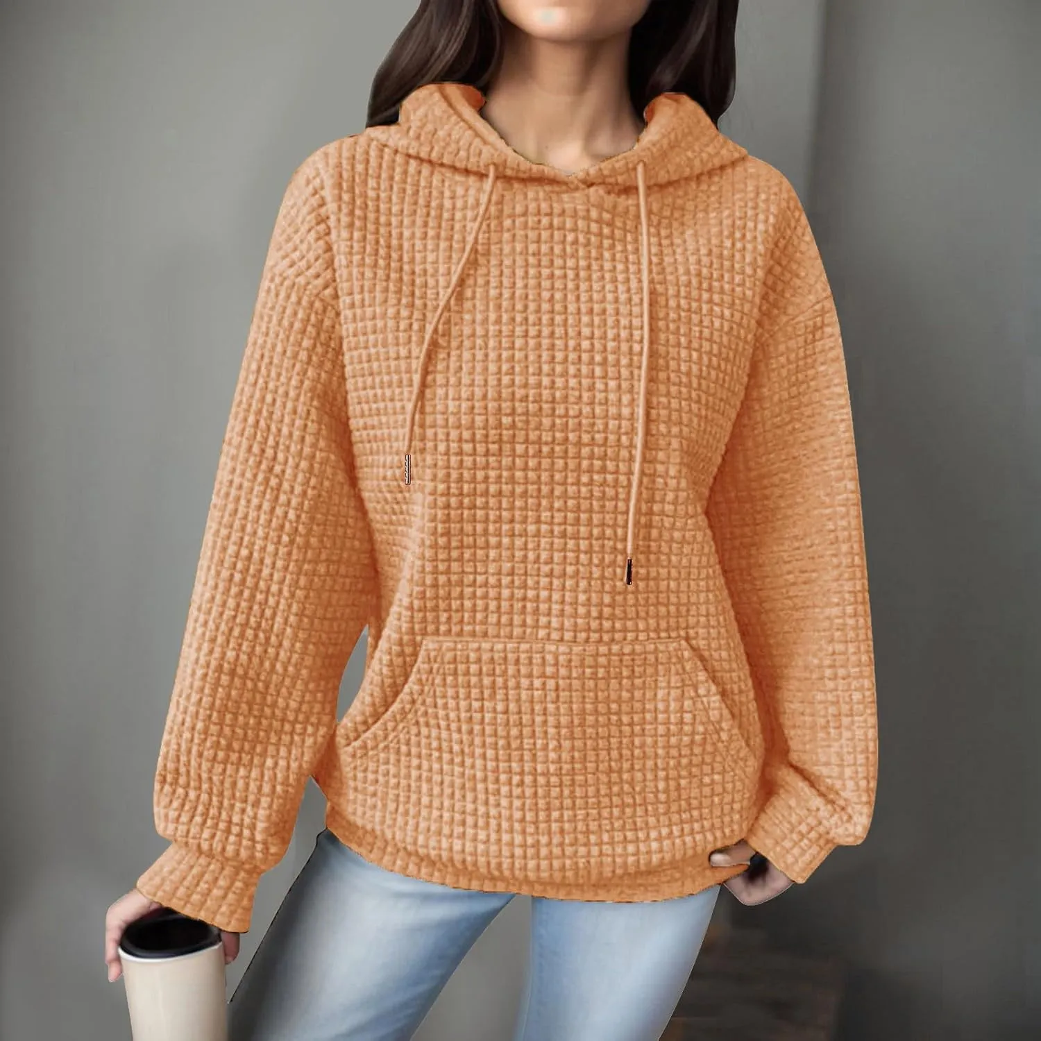 Oversized Hoodie for Women Womens Hoodie with Loose Pullover Long Sleeve Spliced with String Pockets