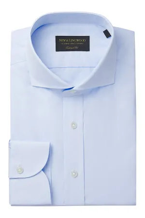 Pale Blue Poplin Cutaway Collar Tailored Fit Single Cuff Shirt
