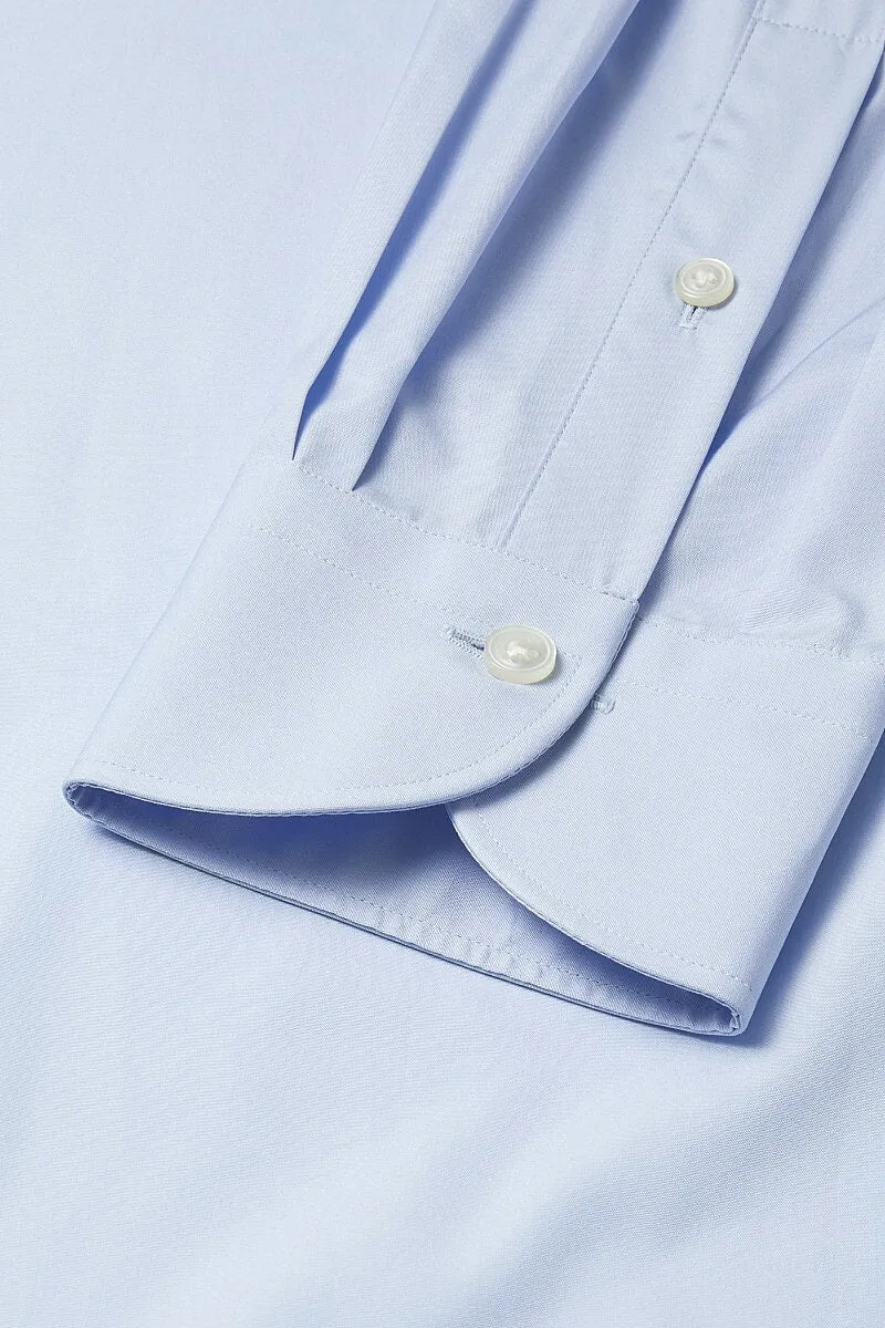 Pale Blue Poplin St James's Collar Tailored Fit Single Cuff Shirt