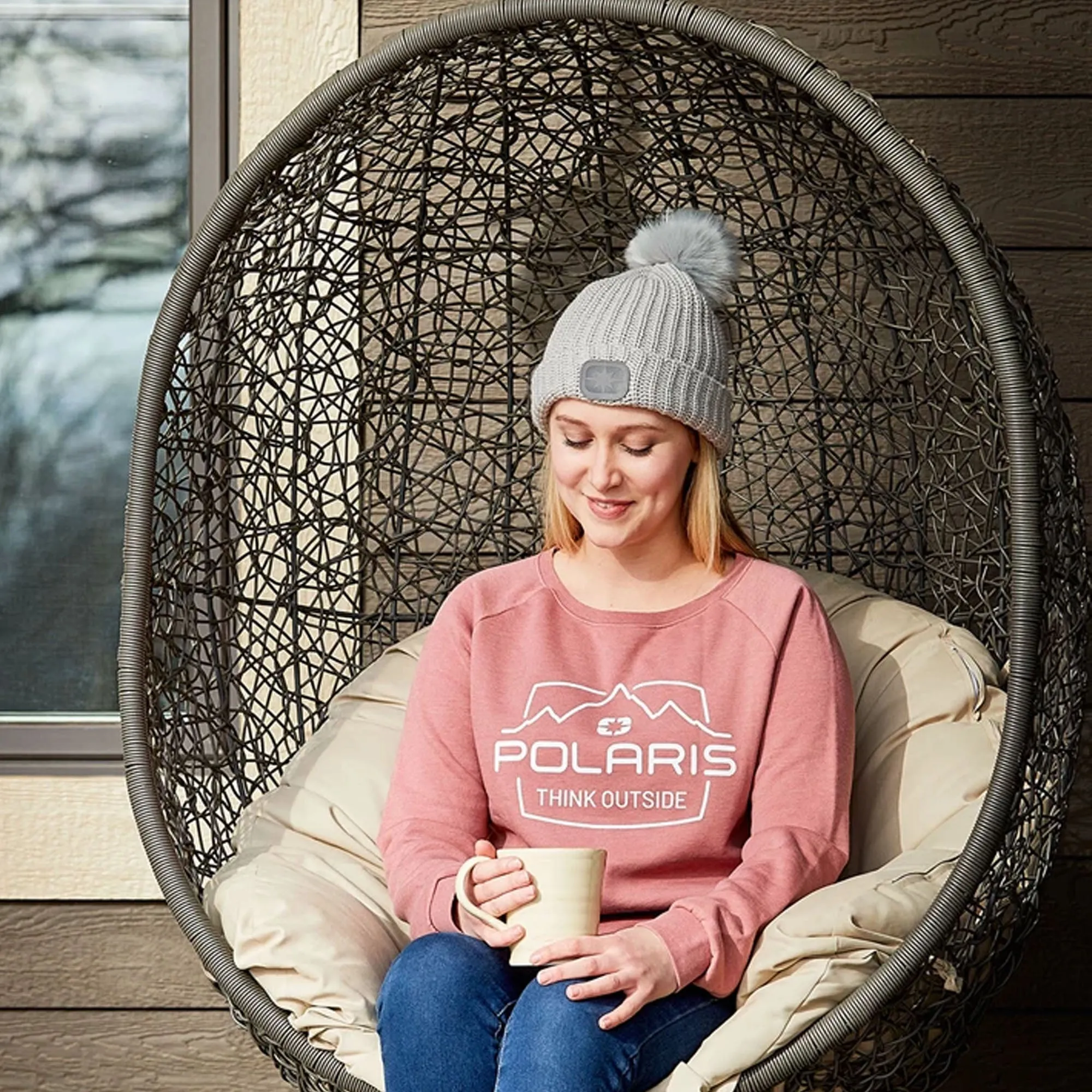 Polaris Adventure Crew Sweatshirt Sweater Dusty Rose Pink