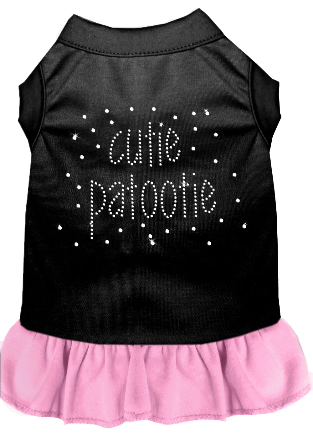 Rhinestone Cutie Patootie Dress Black With Light Pink Xl