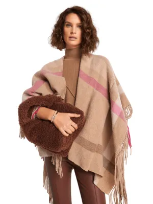 Riani Large Checked Poncho 389640 9550 Col 855