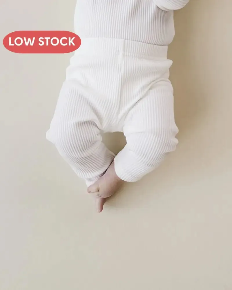 Ribbed Leggings | White