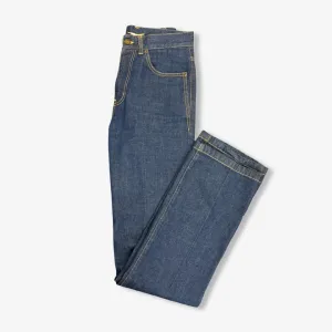 Saint Laurent Women's Dark Blue Straight Leg Jeans