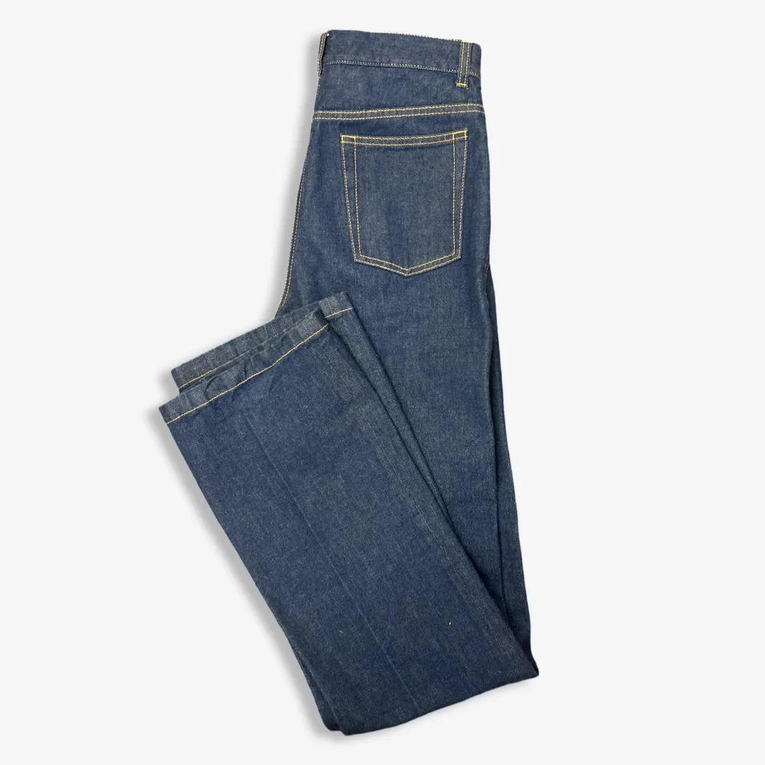 Saint Laurent Women's Dark Blue Straight Leg Jeans