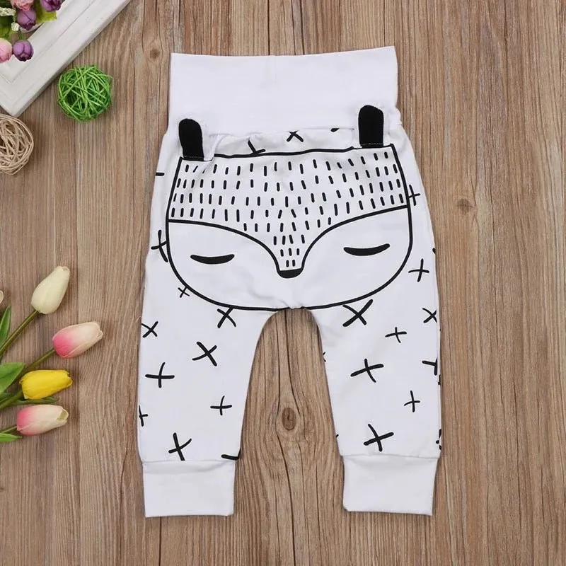 SALE Black and White Fox Baby Joggers