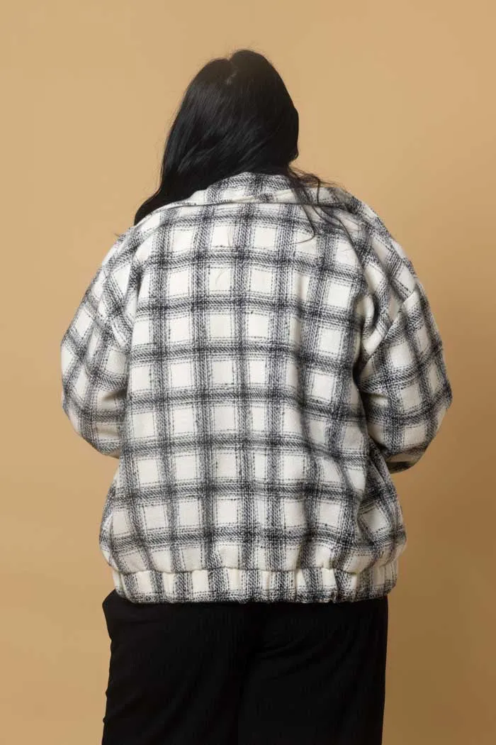 Saskia Bomber Jacket - Black Check