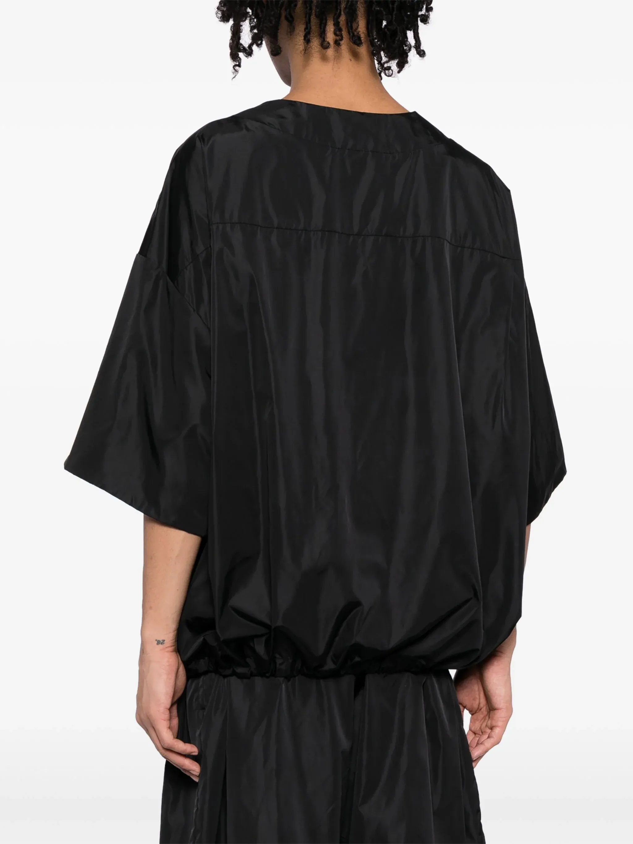 Short Sleeve V Neck In Crisp Nylon