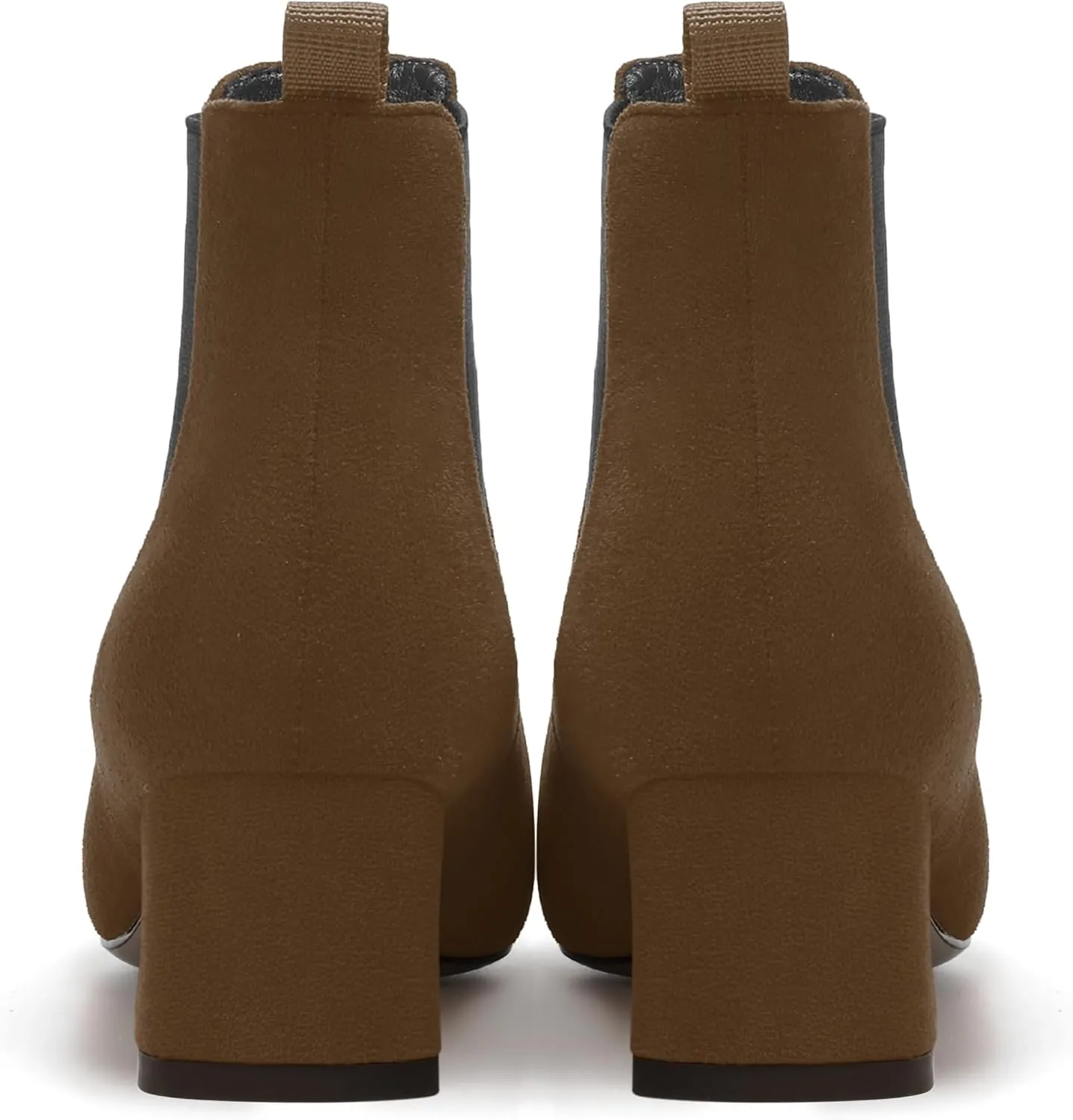 WAYDERNS Womens Suede Solid Dress Pointed Toe Bungee Evening Chunky Low Heel Ankle High Boots 2 Inch