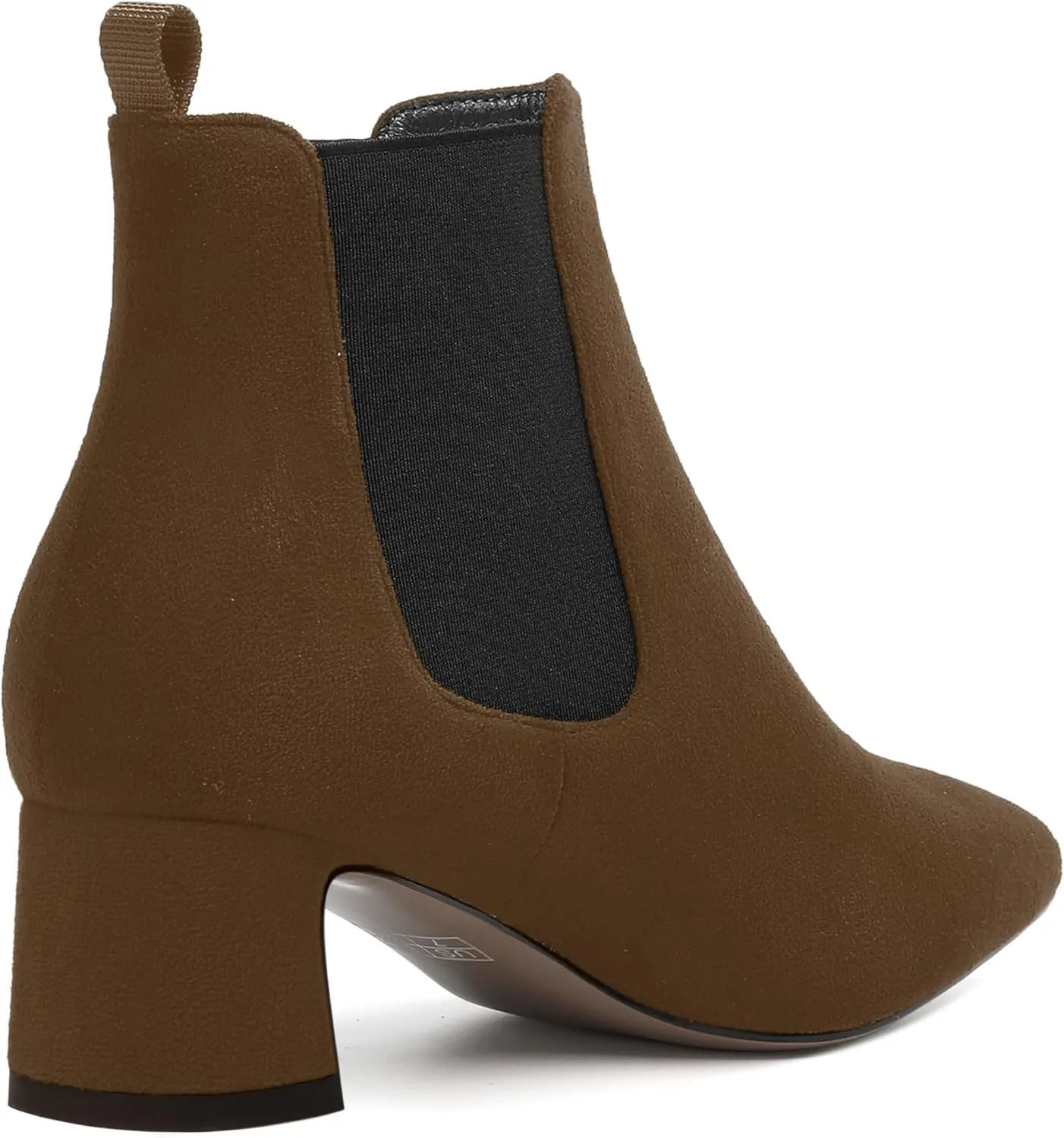 WAYDERNS Womens Suede Solid Dress Pointed Toe Bungee Evening Chunky Low Heel Ankle High Boots 2 Inch