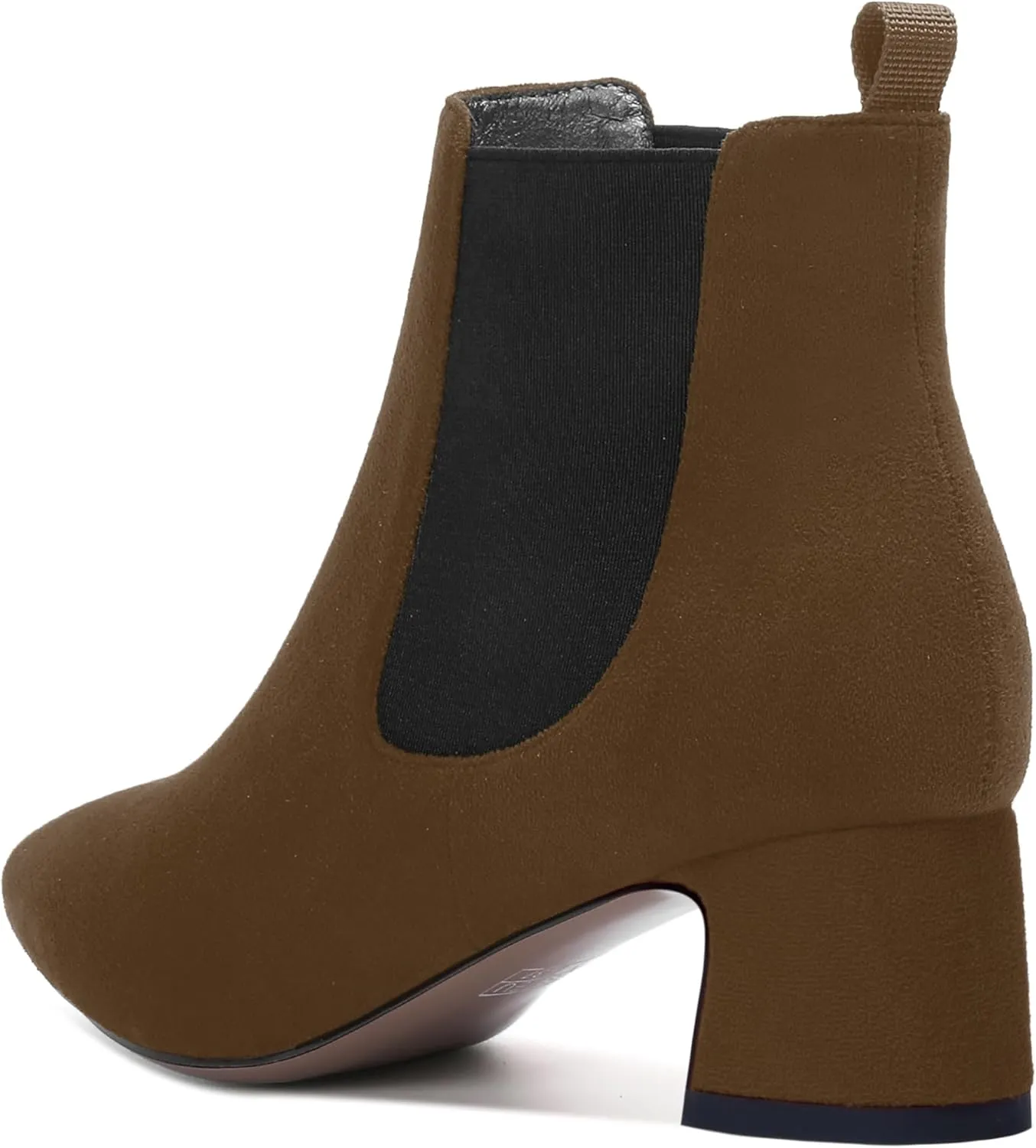 WAYDERNS Womens Suede Solid Dress Pointed Toe Bungee Evening Chunky Low Heel Ankle High Boots 2 Inch