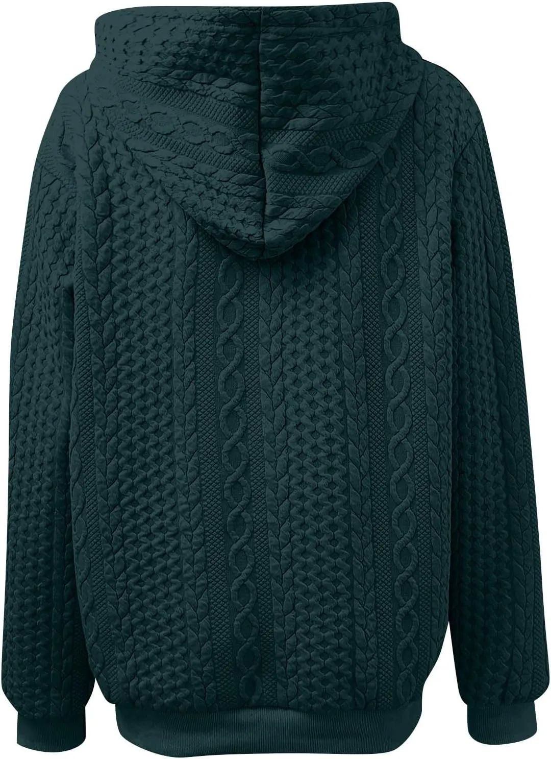 Women's Hoodie Long Sleeve Knit Solid Color Drawstring Sweatshirts 2024 Fall Winter Fashion Warm Pullover Hoodies