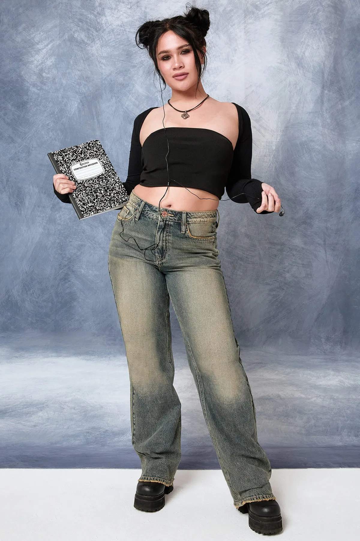 Women's Relaxed Wide Leg Rigid Denim Jeans